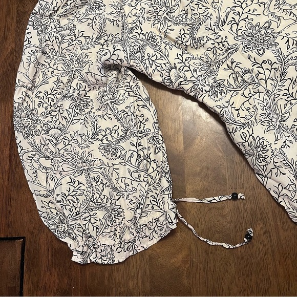 Scotch & Soda Easy Floral Maxi Midi Dress S Boho Coquette Flowy Slit Puff Sleeve - Picture 15 of 16